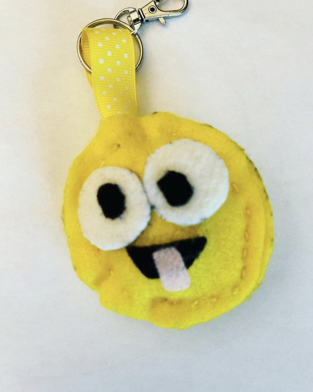 Emoji sewn from felt by a 5th grade art student