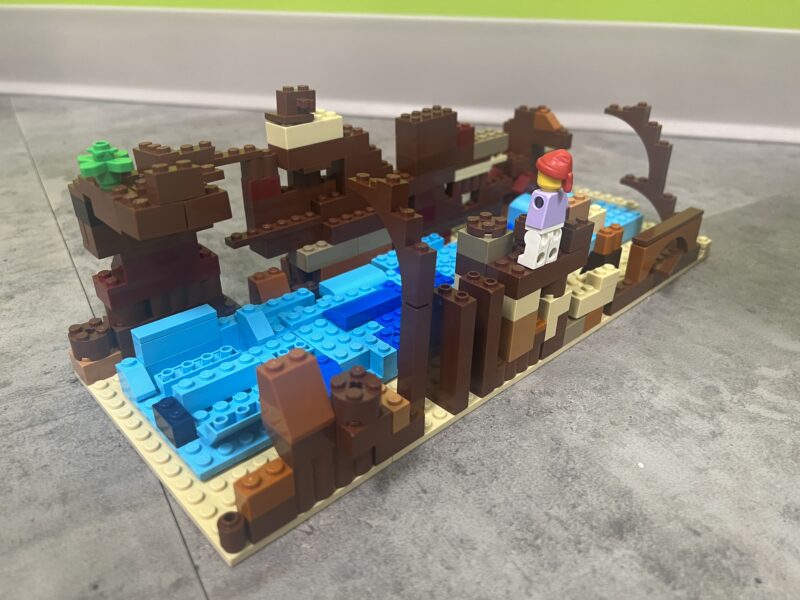 easy science experiment for kids: lego landforms