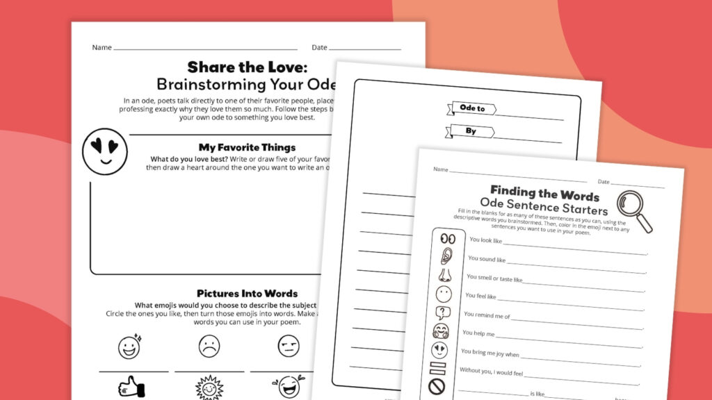 Free Printable Ode Poem Template Bundle for Kids