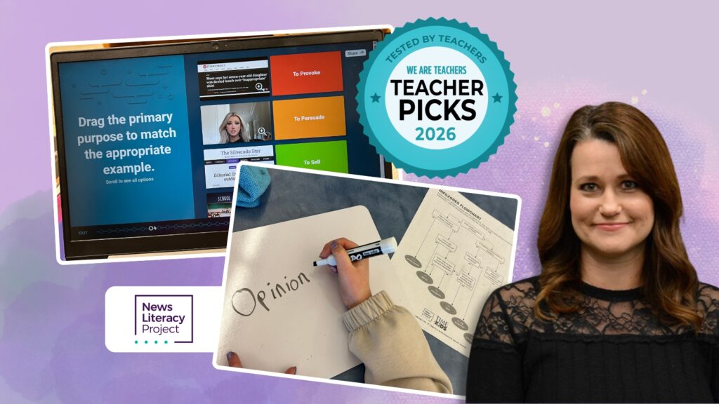 Feature image for News Literacy Project Checkology Teachers Pick