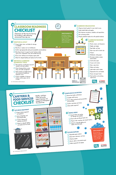 Two pages from a back to school checklist for administrators