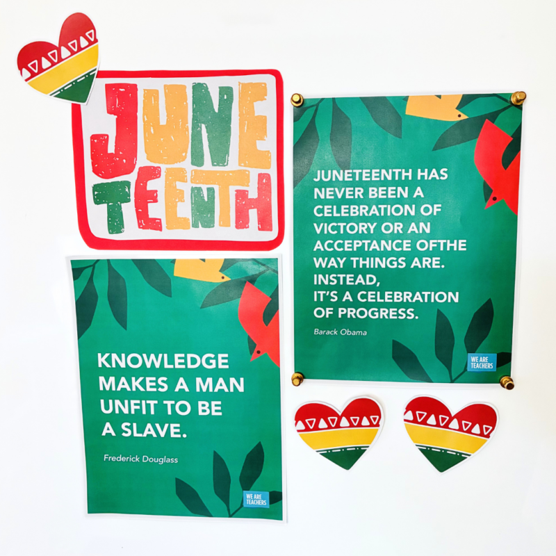 Juneteenth Posters an image of two Juneteenth posters on a whiteboard