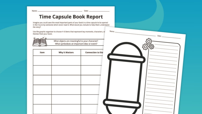 Book Report Template Time capsule book report template