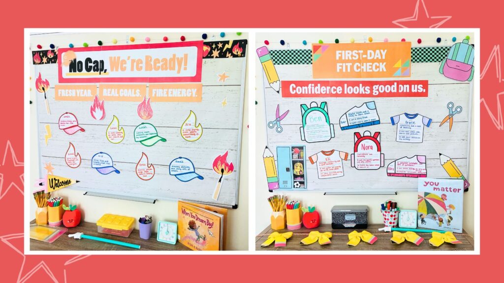 an image of two back to school bulletin board kits