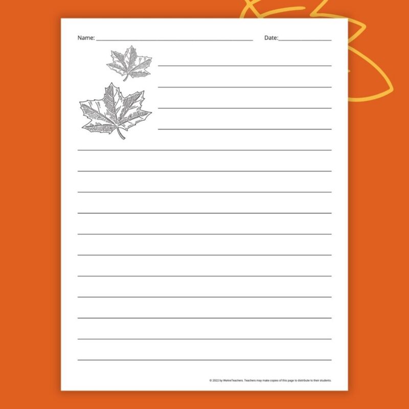 an image of fall writing paper for students