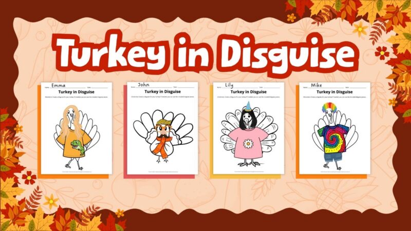 Turkey in Disguise Bulletin Board an image of a turkey in disguise mockup
