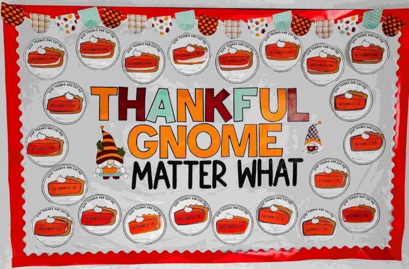 Thanksgiving Bulletin Board: Gnome Matter What Bulletin board reading