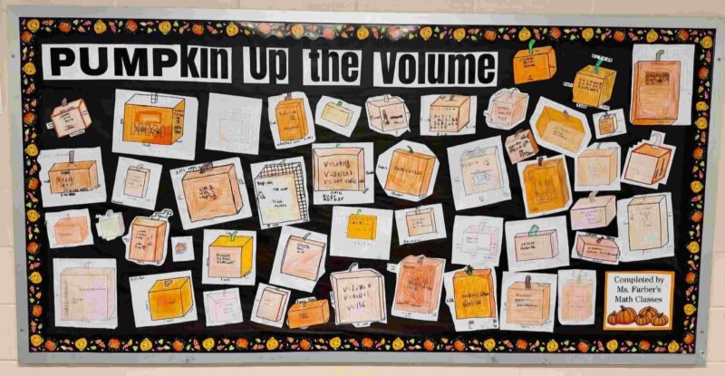 Thanksgiving Bulletin Board: Pumpkin Up the Volume Bulletin board reading