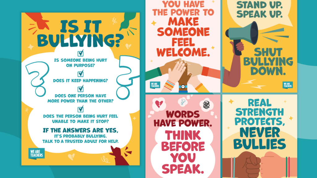 an image of a group of free printable anti bullying posters