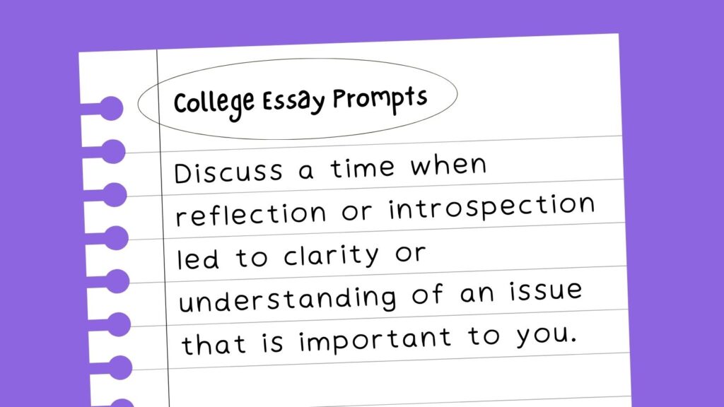 Discuss a time when reflection or introspection led to clarity or understanding of an issue that is important to you.